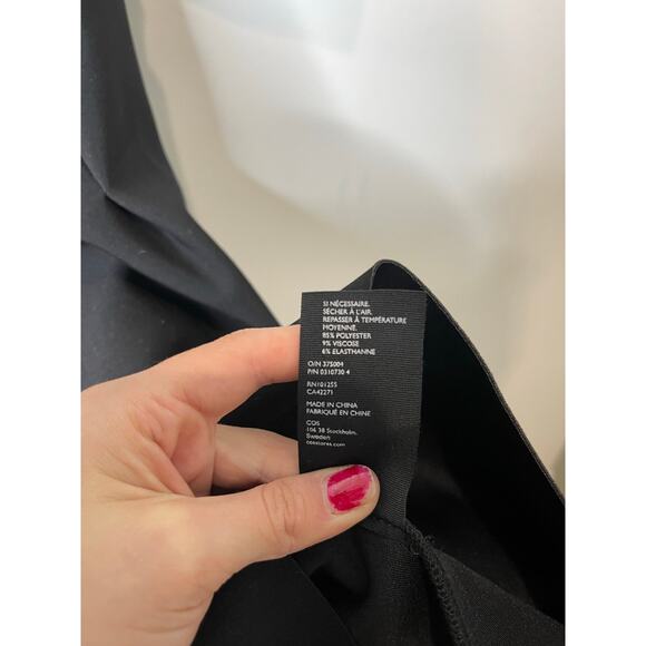 COS Dress Women Size 4 Black Pleated Waist Structured Scuba Peplum Minimalist - Picture 9 of 9